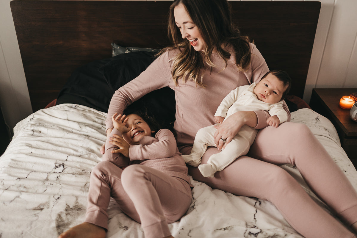 Organic Thermal Baby + Kids Pajama Set | Mauve