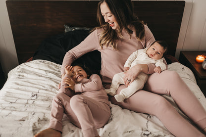 Organic Thermal Baby + Kids Pajama Set | Mauve