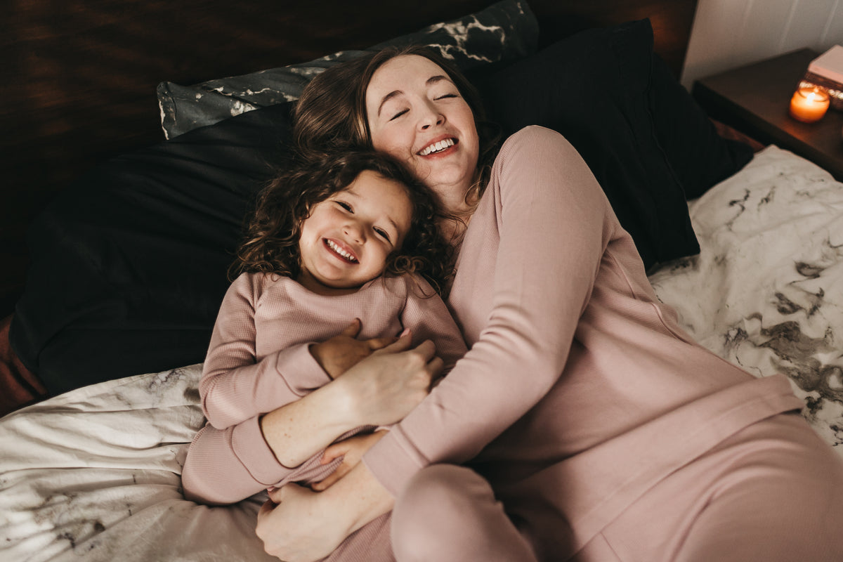 Organic Thermal Baby + Kids Pajama Set | Mauve