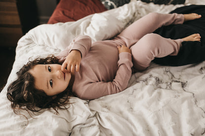 Organic Thermal Baby + Kids Pajama Set | Mauve