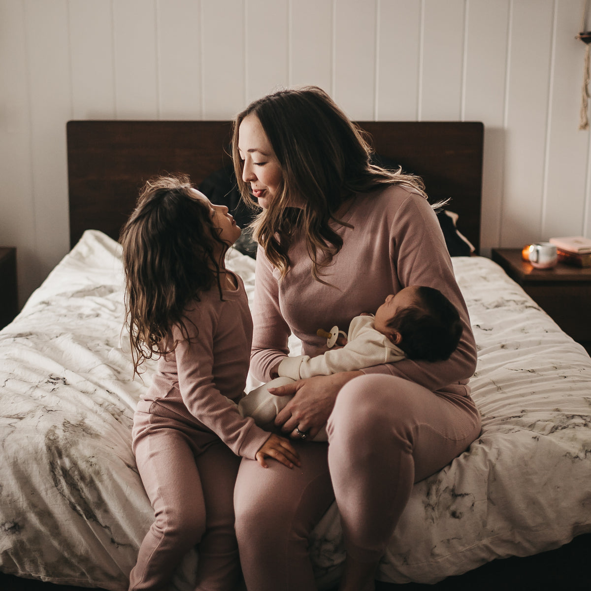 Organic Thermal Baby + Kids Pajama Set | Mauve