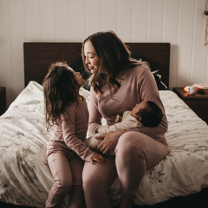 Organic Thermal Baby + Kids Pajama Set | Mauve