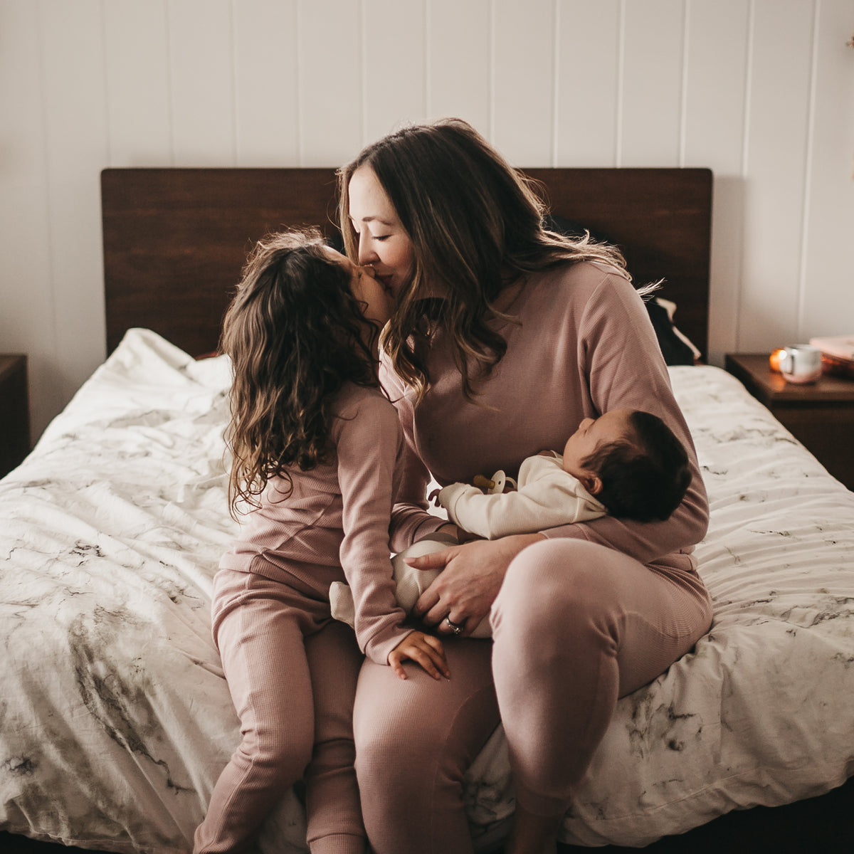 Organic Thermal Baby + Kids Pajama Set | Mauve