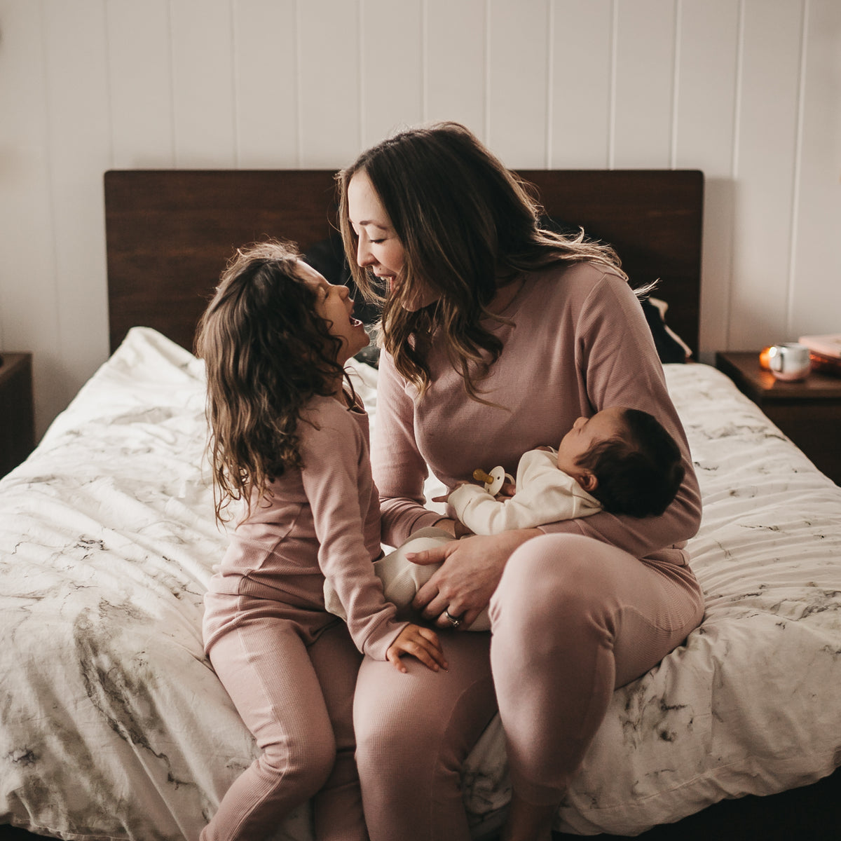 Organic Thermal Baby + Kids Pajama Set | Mauve