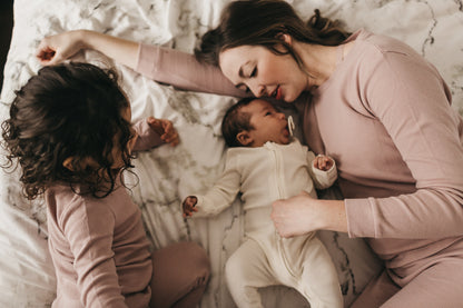 Organic Thermal Baby + Kids Pajama Set | Mauve