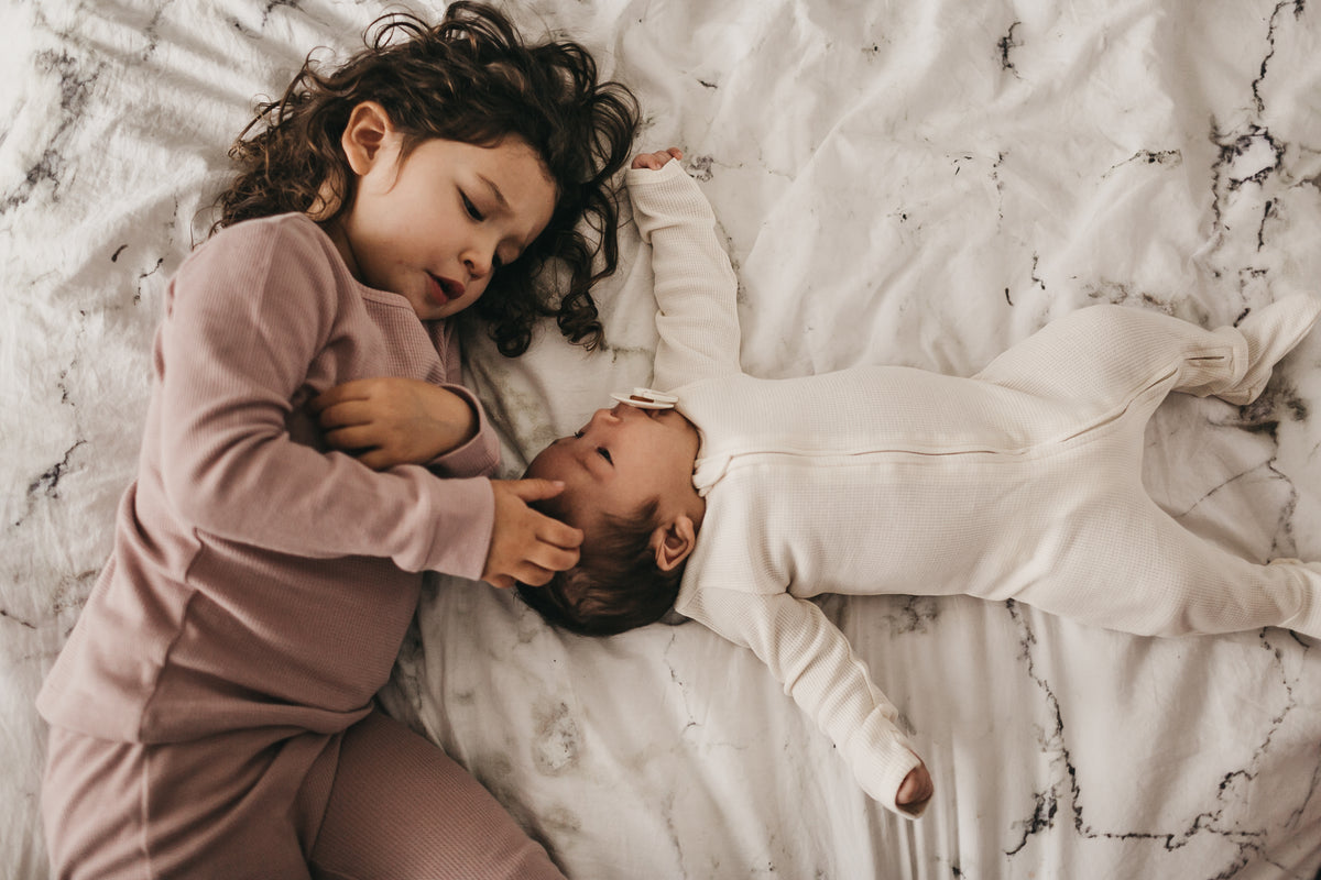 Organic Thermal Baby + Kids Pajama Set | Mauve