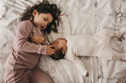 Organic Thermal Baby + Kids Pajama Set | Mauve