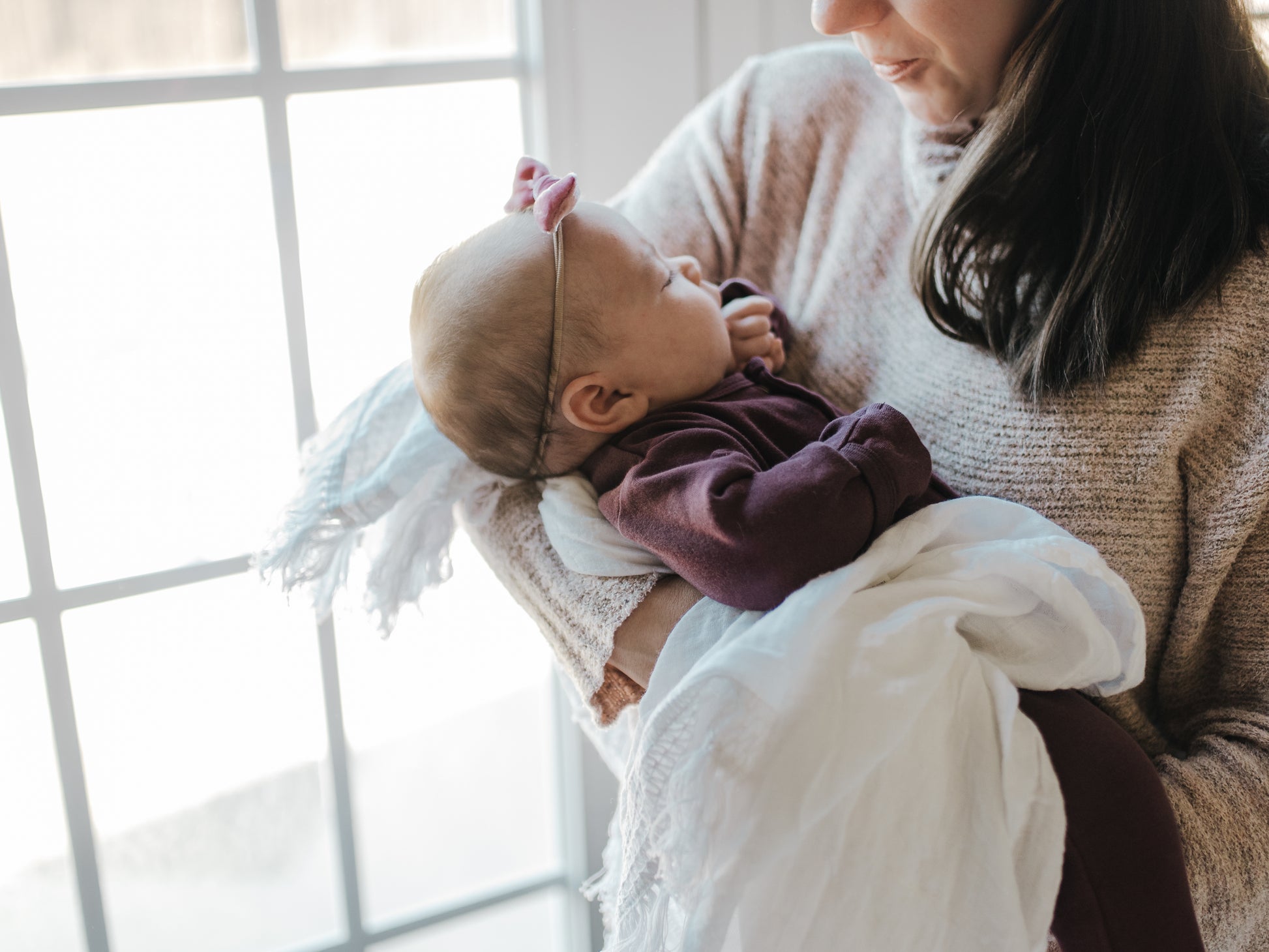 White Fringe Organic Swaddle | GOTS Certified Organic Cotton Muslin