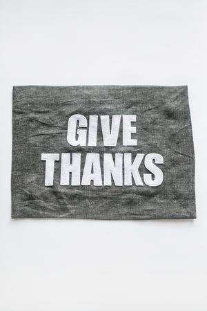 
                  
                    Load image into Gallery viewer, Graphite Linen Placemats -  several phrases to choose from
                  
                