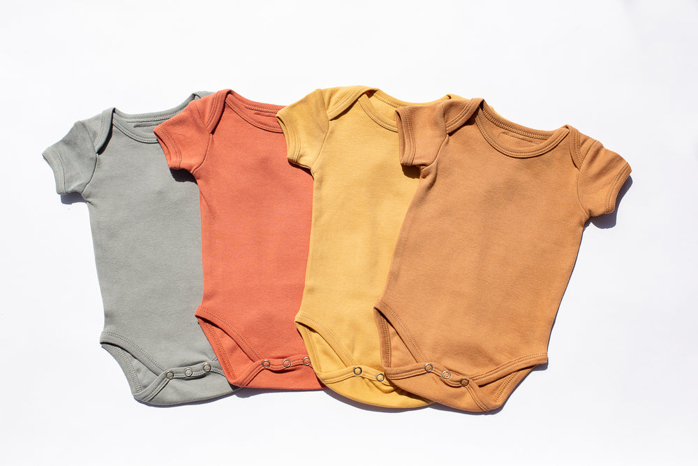 
                  
                    Load image into Gallery viewer, Organic Short Sleeve Bodysuit -  Colors
                  
                
