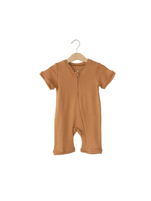 
                  
                    Load image into Gallery viewer, Organic Short Sleeve Zip Romper -  Colors
                  
                