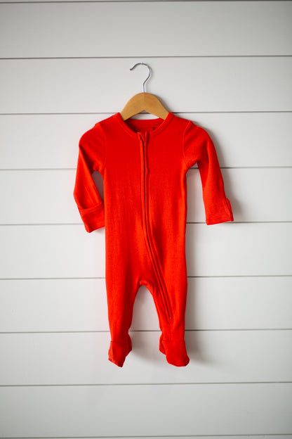 Organic Zip Footie | GOTS Certified Organic Cotton | Solid Colors