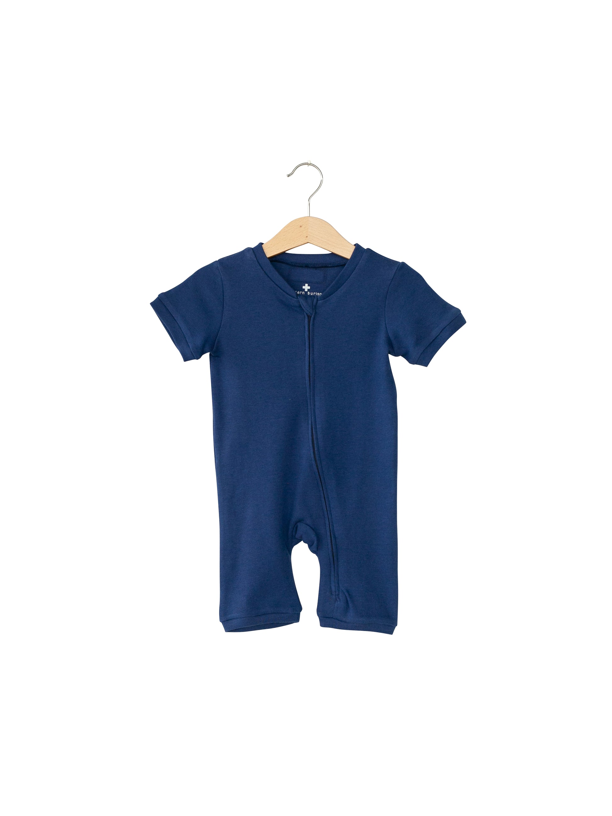 Organic Short Sleeve Zip Romper | GOTS Certified Organic Cotton | Solid Colors