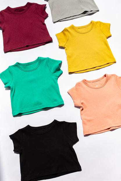 Organic baby and kids tee in solid colors – alternate view 3