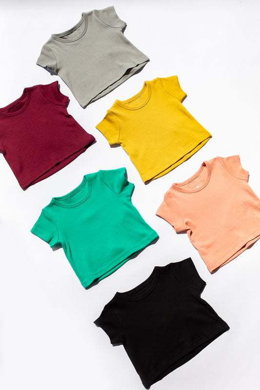 Solid color organic baby and kids tee by Modern Burlap