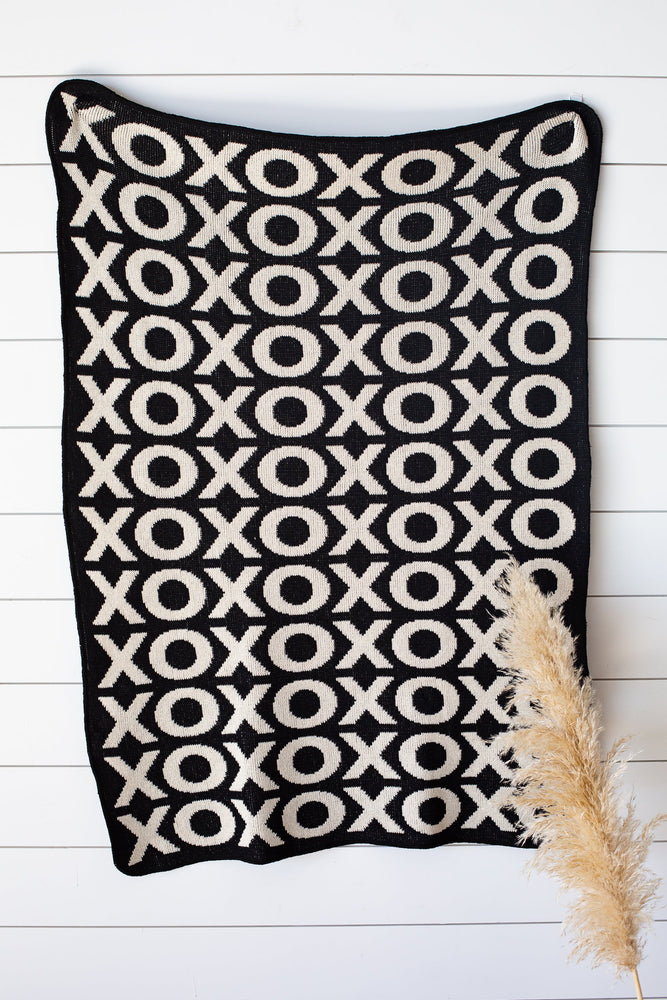Made in the USA | Recycled Cotton Blend  XO Throw Blanket | NEW DESIGN