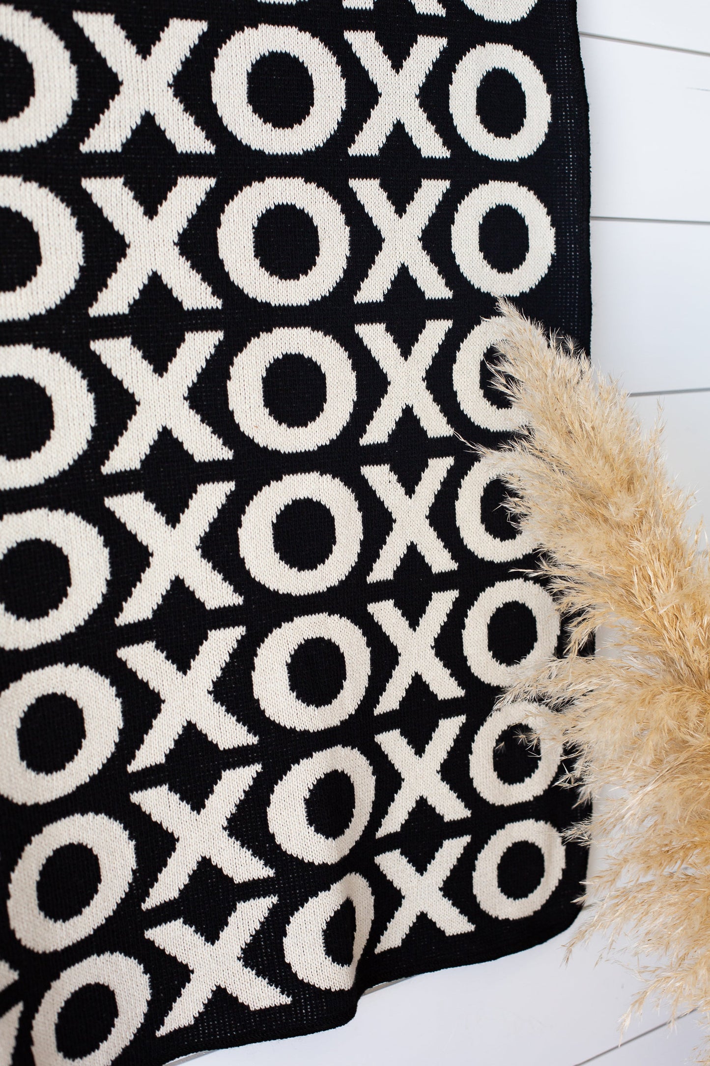 Modern Burlap XO throw blanket for nursery and home
