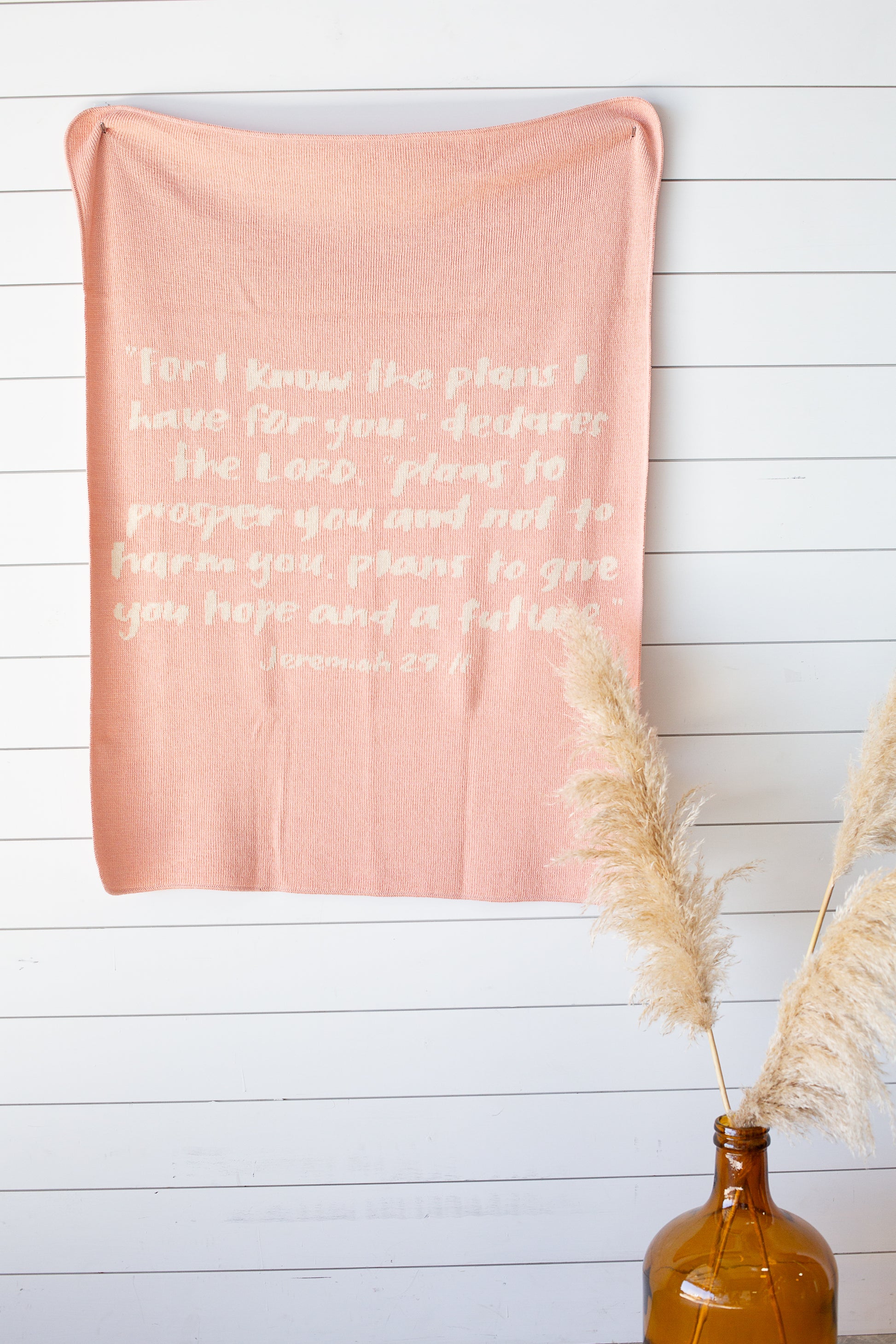 Jeremiah 29:11 Recycled Cotton Throw Blanket | Made in USA