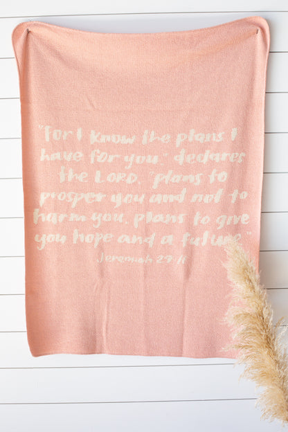 Jeremiah 29:11 Recycled Cotton Throw Blanket | Made in USA