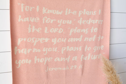 Jeremiah 29:11 Recycled Cotton Throw Blanket | Made in USA