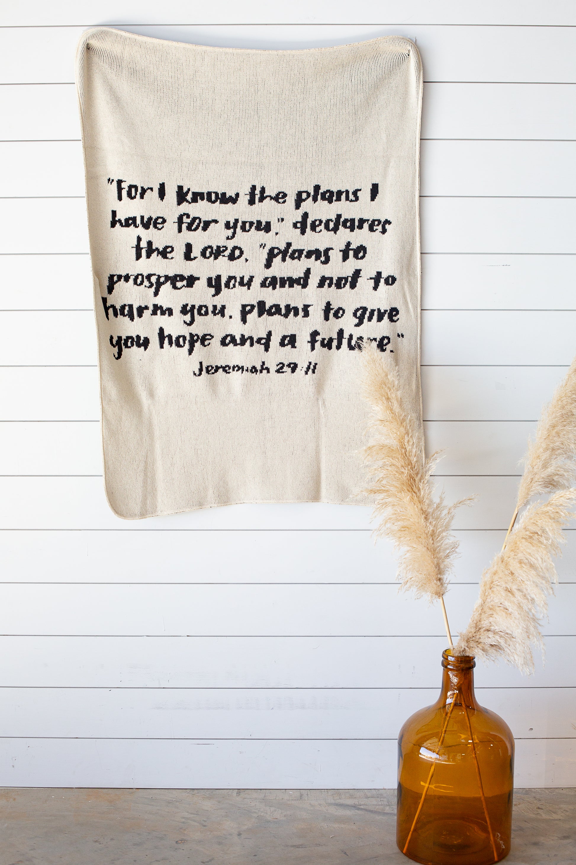 Jeremiah 29:11 Recycled Cotton Throw Blanket | Made in USA