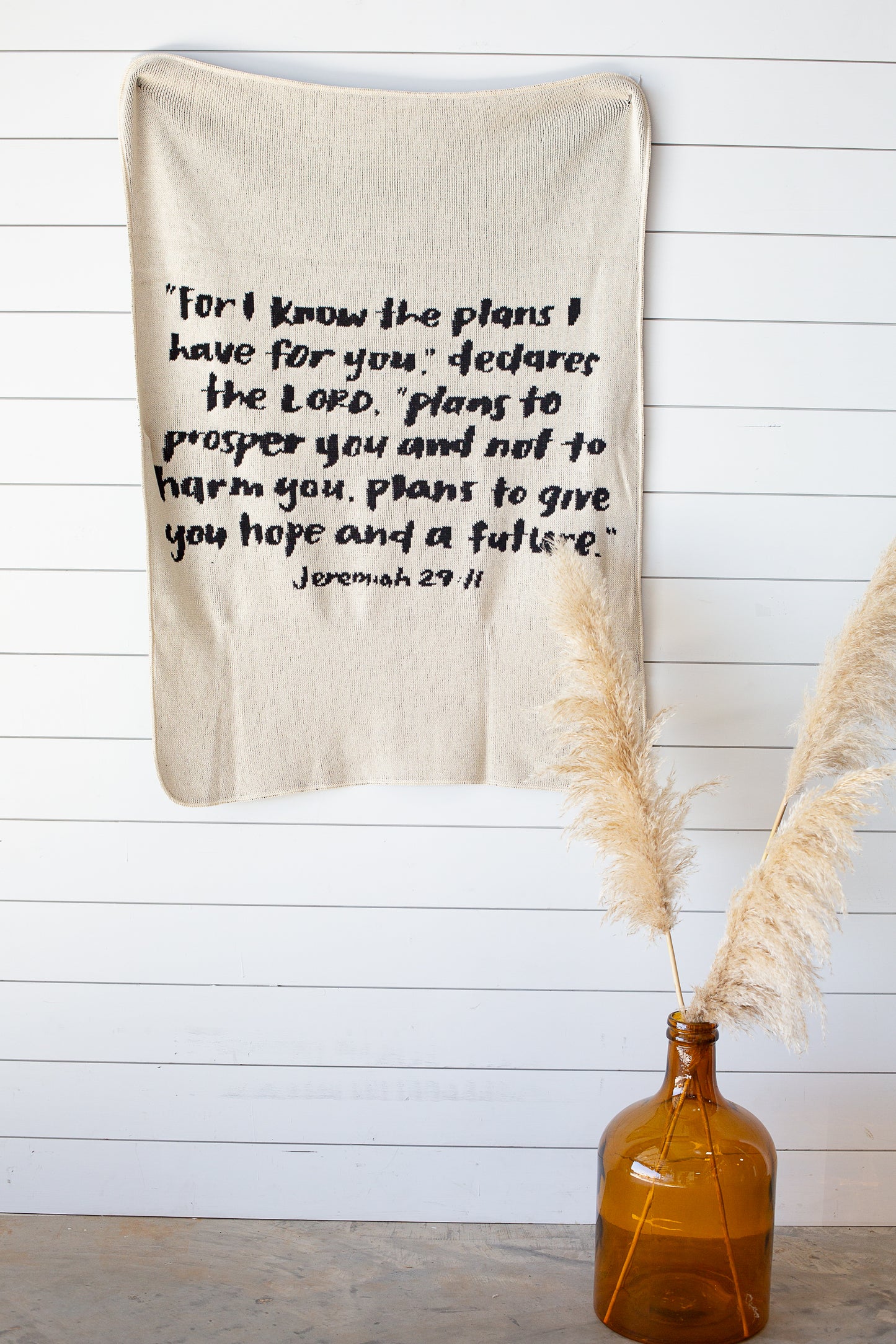 Jeremiah 29:11 Recycled Cotton Throw Blanket | Made in USA
