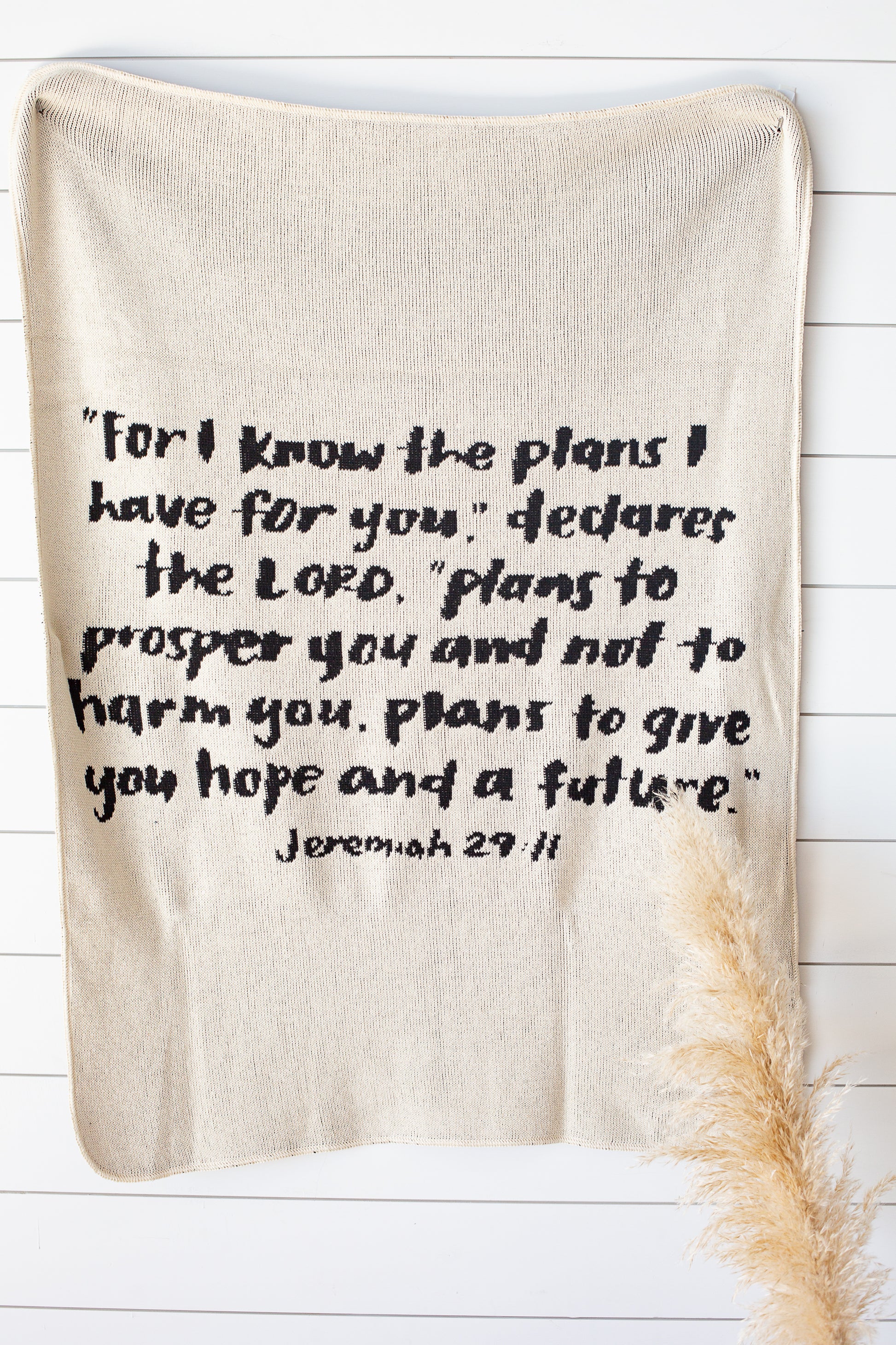 Jeremiah 29:11 Recycled Cotton Throw Blanket | Made in USA