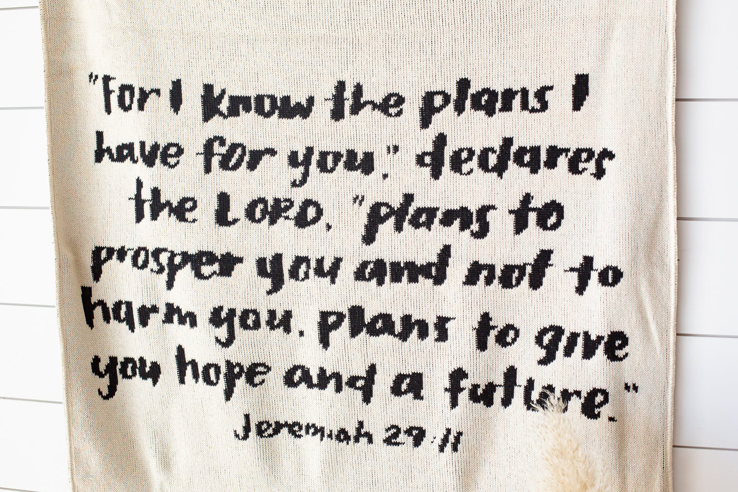 Jeremiah 29:11 Recycled Cotton Throw Blanket | Made in USA