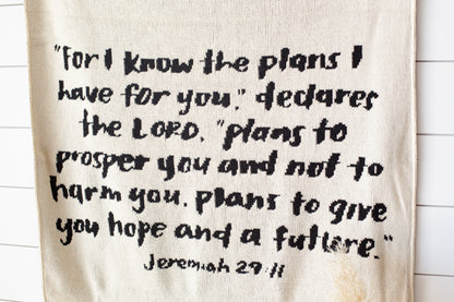 Jeremiah 29:11 Recycled Cotton Throw Blanket | Made in USA
