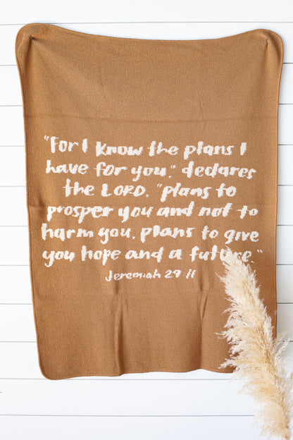 Jeremiah 29:11 Recycled Cotton Throw Blanket | Made in USA
