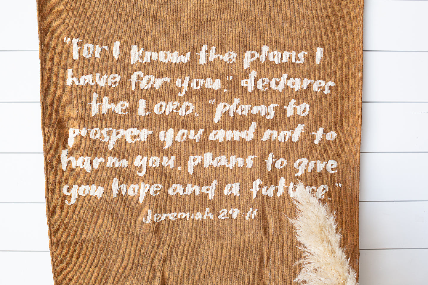 Jeremiah 29:11 Recycled Cotton Throw Blanket | Made in USA