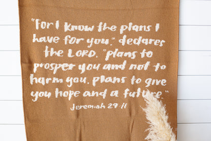 Jeremiah 29:11 Recycled Cotton Throw Blanket | Made in USA