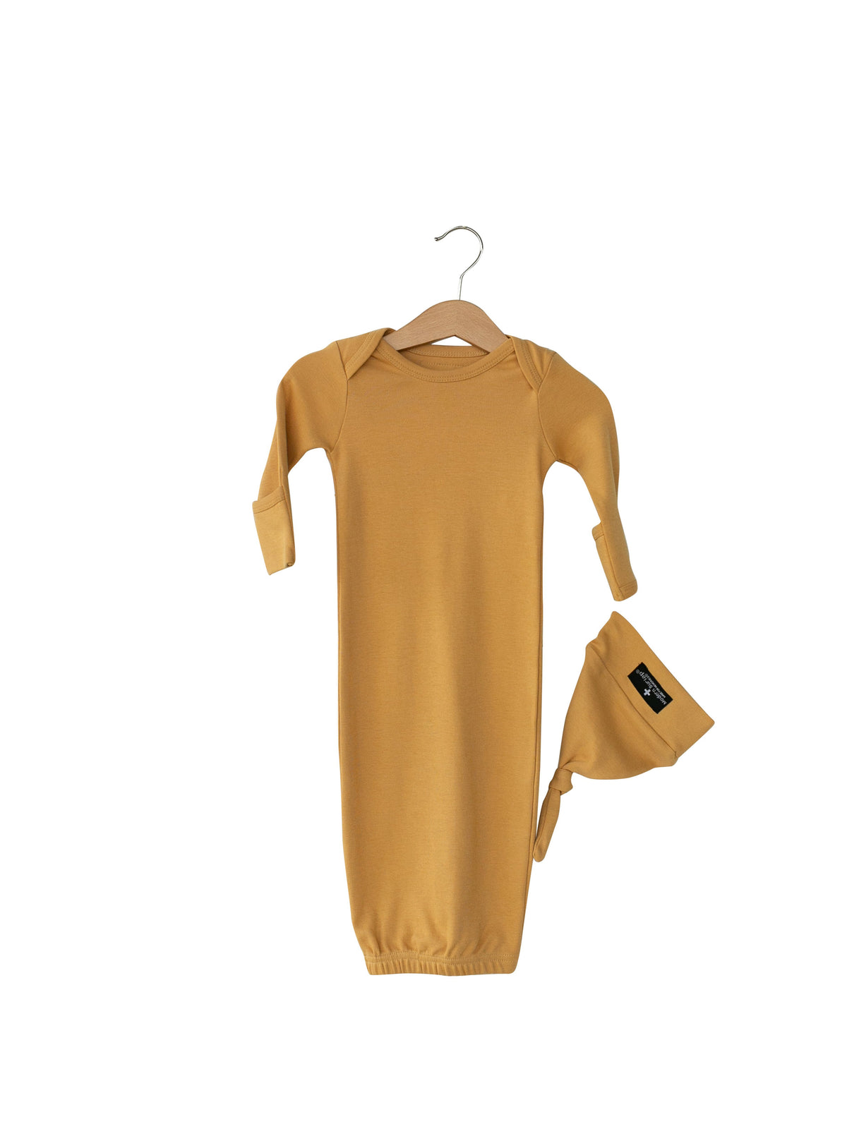 Organic Knot Hat + Gown Set | GOTS Certified Organic Cotton | Solid Colors