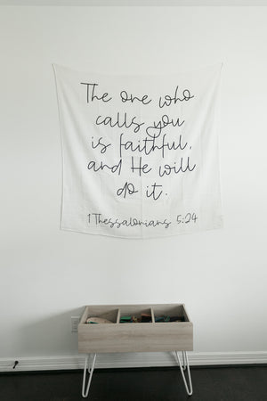 
                  
                    Load image into Gallery viewer, Organic Swaddle + Wall Art - 1 Thessalonians 5:24
                  
                