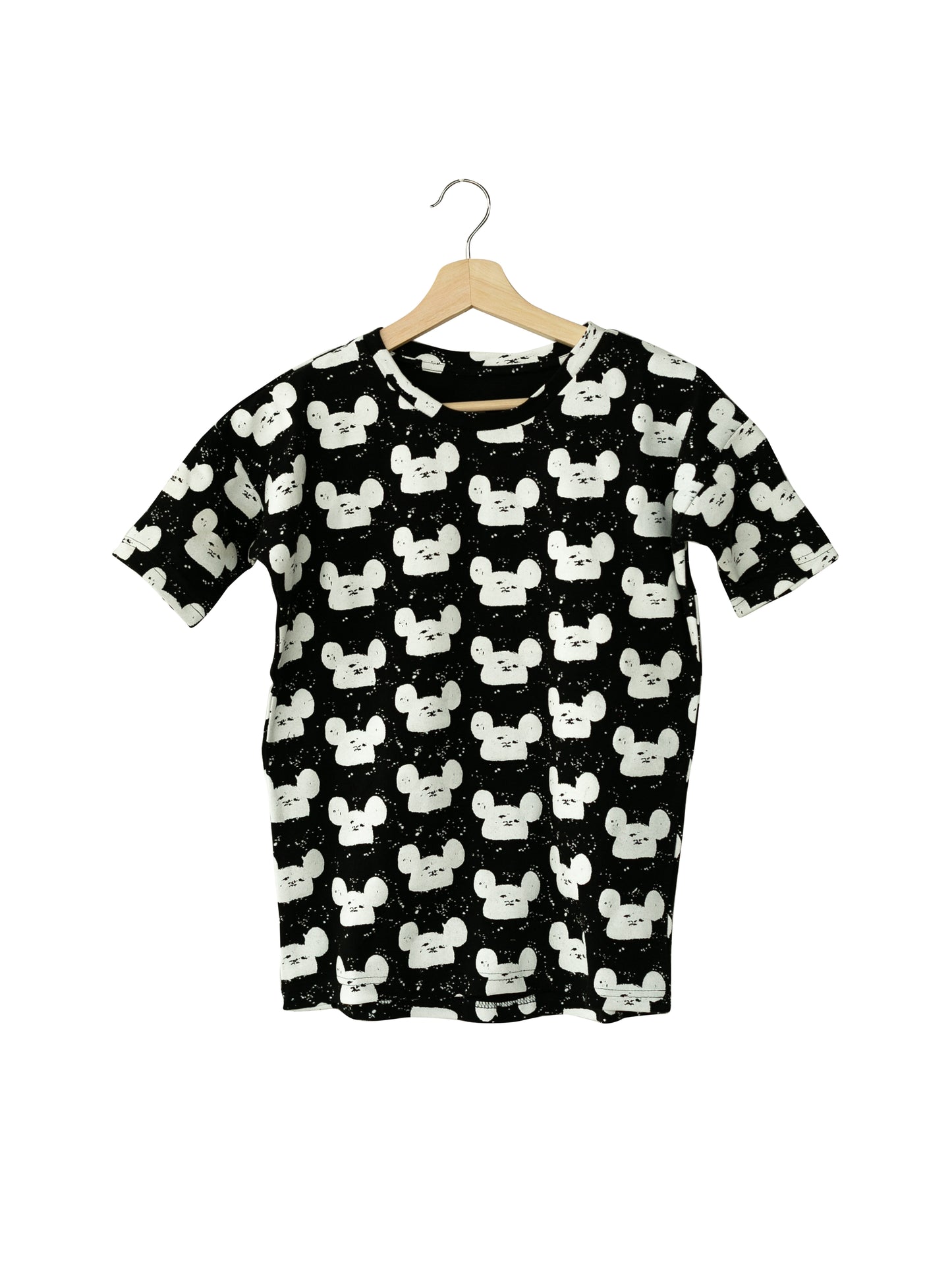 Organic Slouch Dress | GOTS Certified Organic Cotton | White on Black Signature Prints