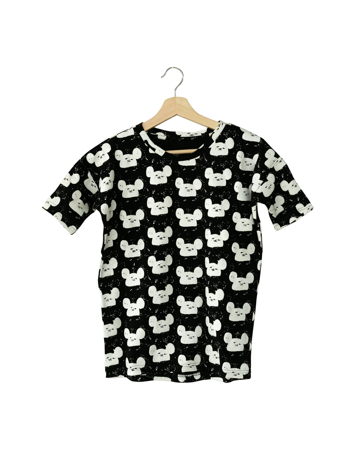 Organic Slouch Dress | GOTS Certified Organic Cotton | White on Black Signature Prints