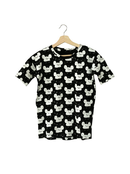 Organic Slouch Dress | GOTS Certified Organic Cotton | White on Black Signature Prints