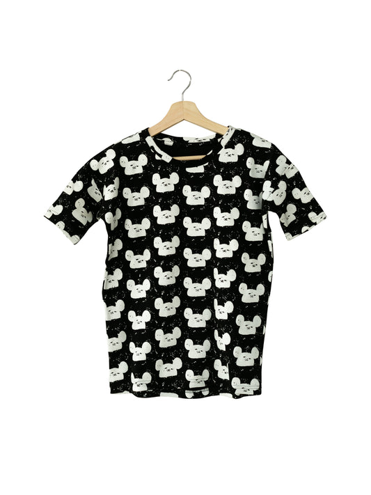 Organic Slouch Dress | GOTS Certified Organic Cotton | White on Black Signature Prints