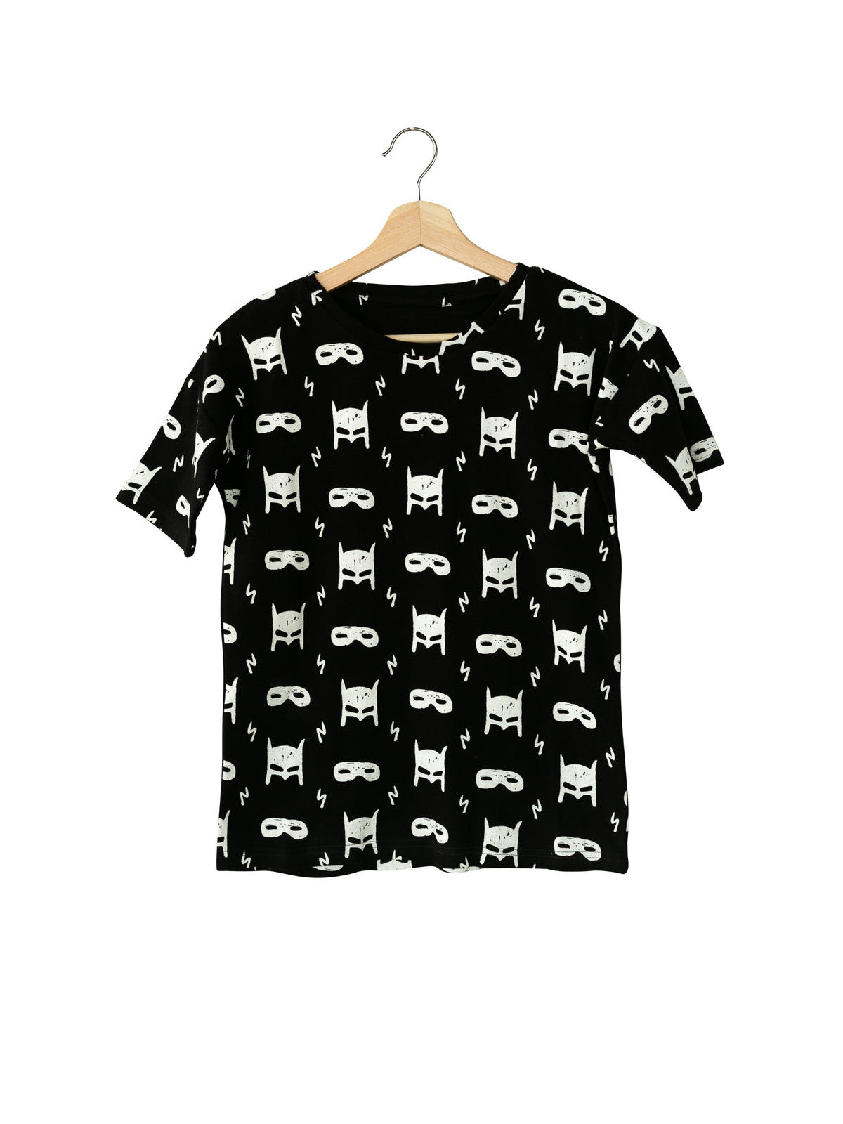 Organic Slouch Dress | GOTS Certified Organic Cotton | White on Black Signature Prints