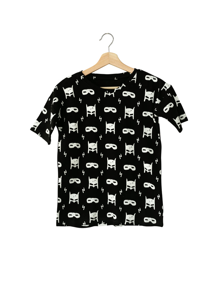 
                  
                    Load image into Gallery viewer, Organic Slouch Dress -  WHITE ON BLACK PRINTS
                  
                
