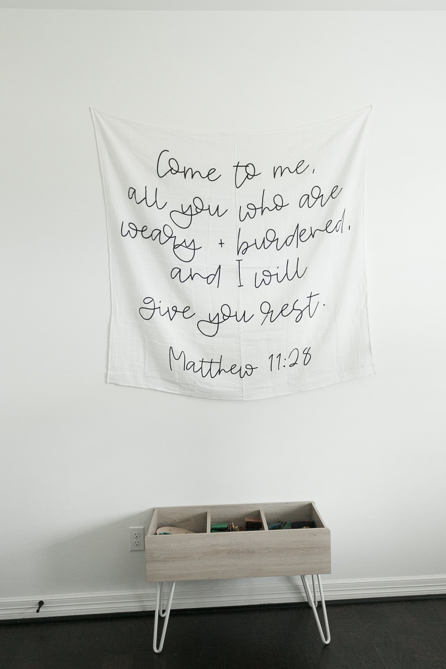 Matthew 11:28 Scripture swaddle by Modern Burlap