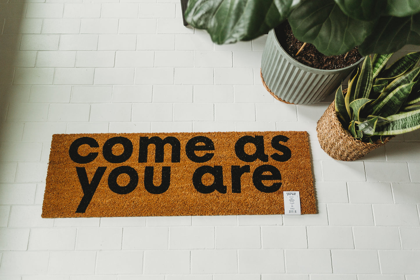 Come As You Are XL coconut coir doormat by Modern Burlap