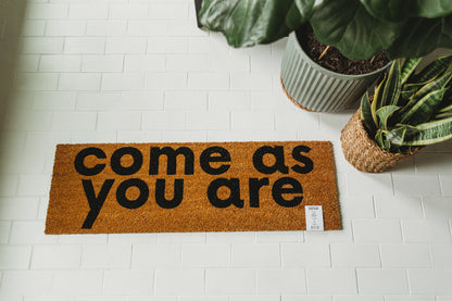 Come As You Are XL coconut coir doormat by Modern Burlap