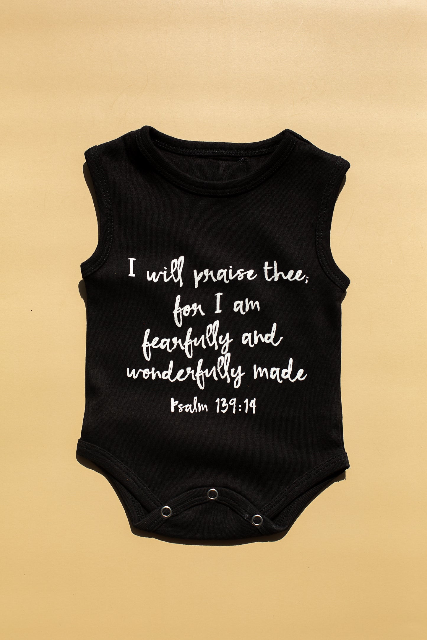 Psalm 139:14 Organic Tank Bodysuit | GOTS Certified Organic Cotton