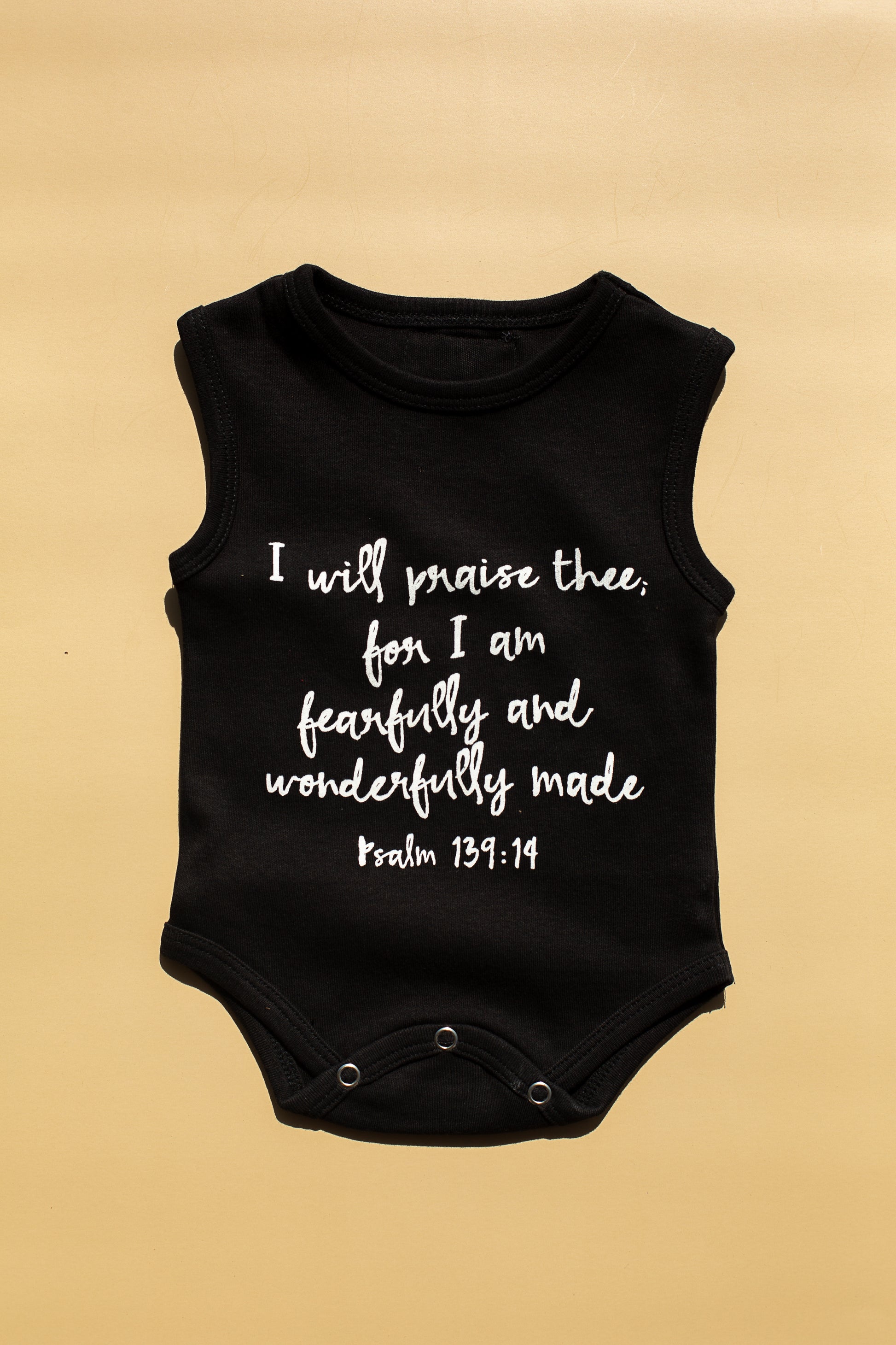 Psalm 139:14 Organic Tank Bodysuit | GOTS Certified Organic Cotton