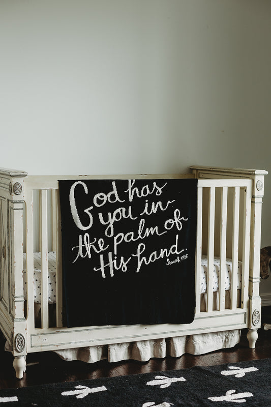 God Has You recycled cotton throw blanket by Modern Burlap