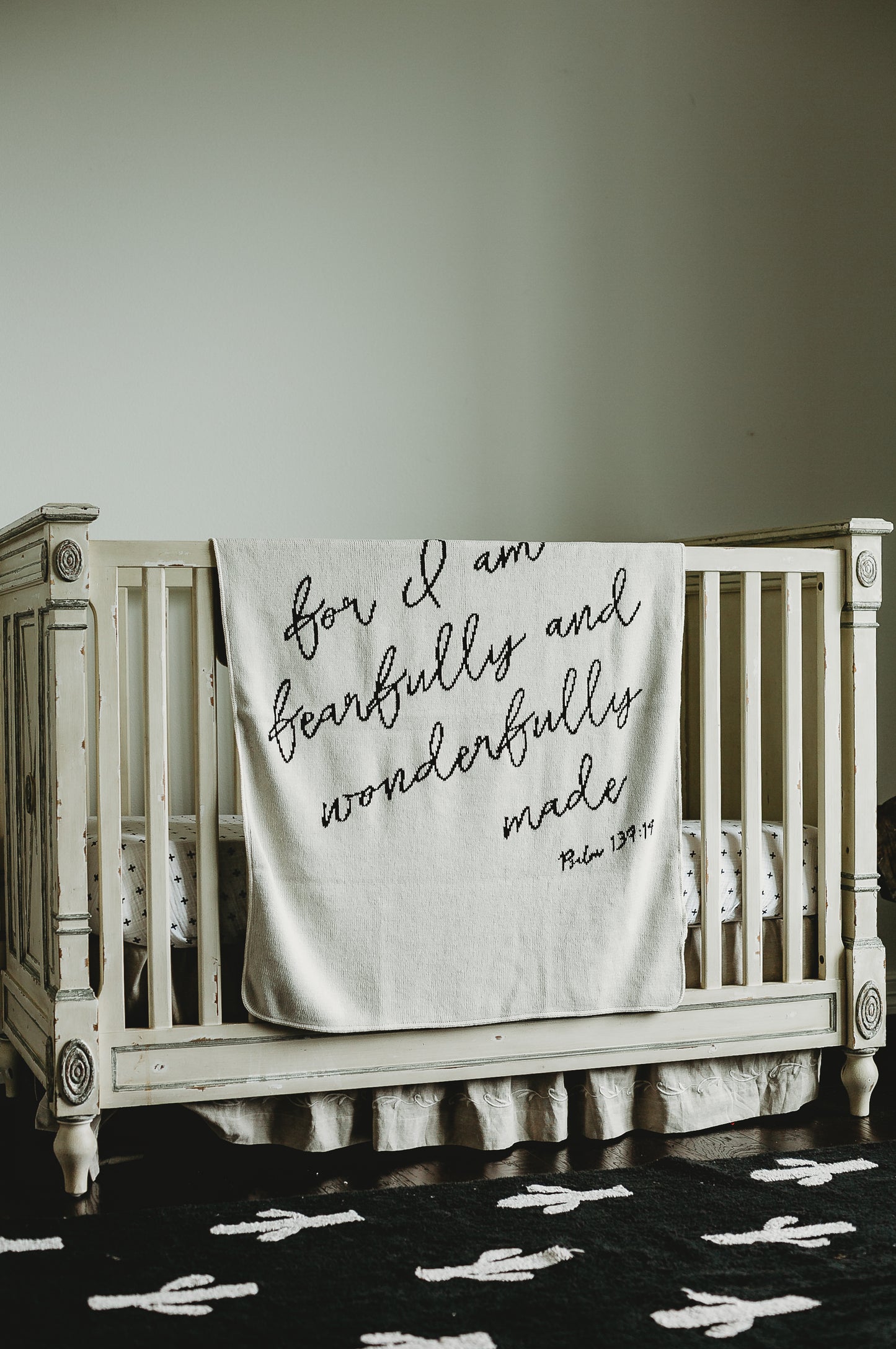 Fearfully and Wonderfully Made Recycled Cotton Throw | Made in USA
