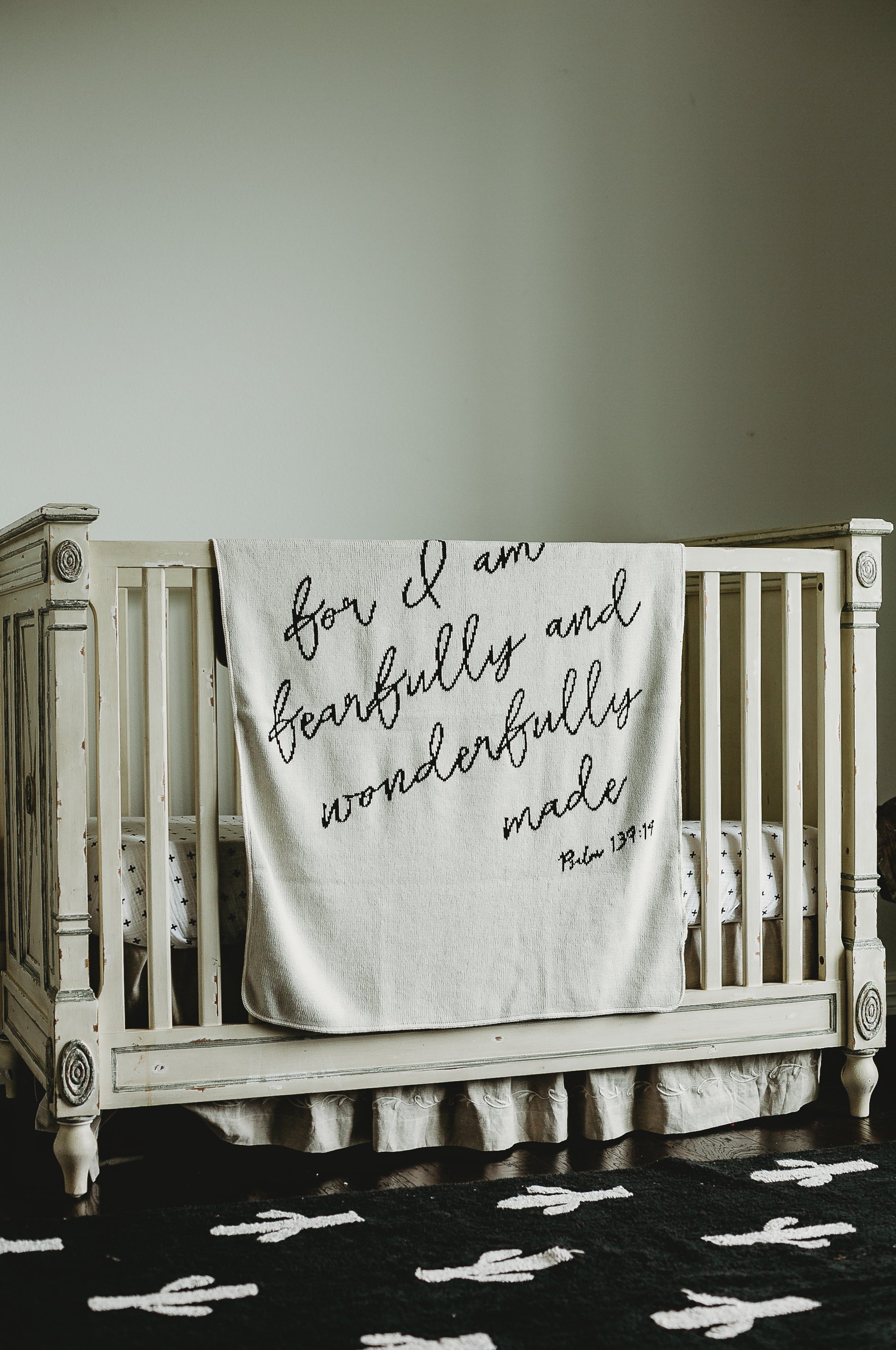 Fearfully and Wonderfully Made Recycled Cotton Throw | Made in USA