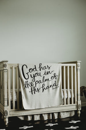 
                  
                    Load image into Gallery viewer, Made in the USA | Recycled Cotton Blend God Has You Throw Blanket
                  
                