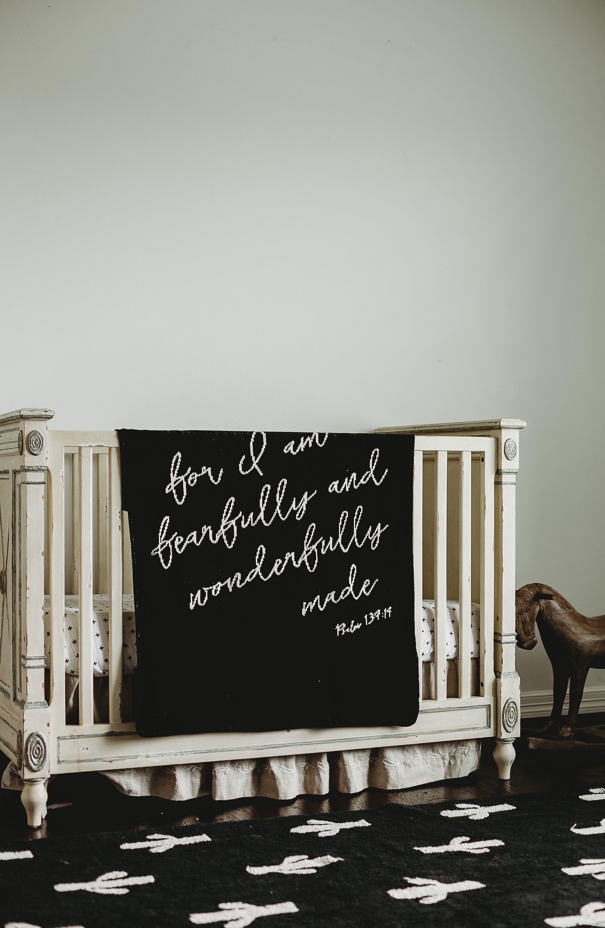 Fearfully and Wonderfully Made recycled cotton throw by Modern Burlap